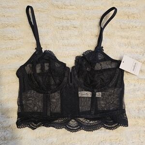 Auden Black Lace Corset Bra Small